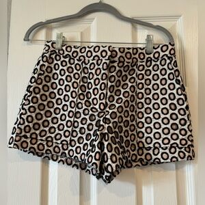 J.Crew Cream with Black Polka Dot Eyelet Shorts Lined- Size 2